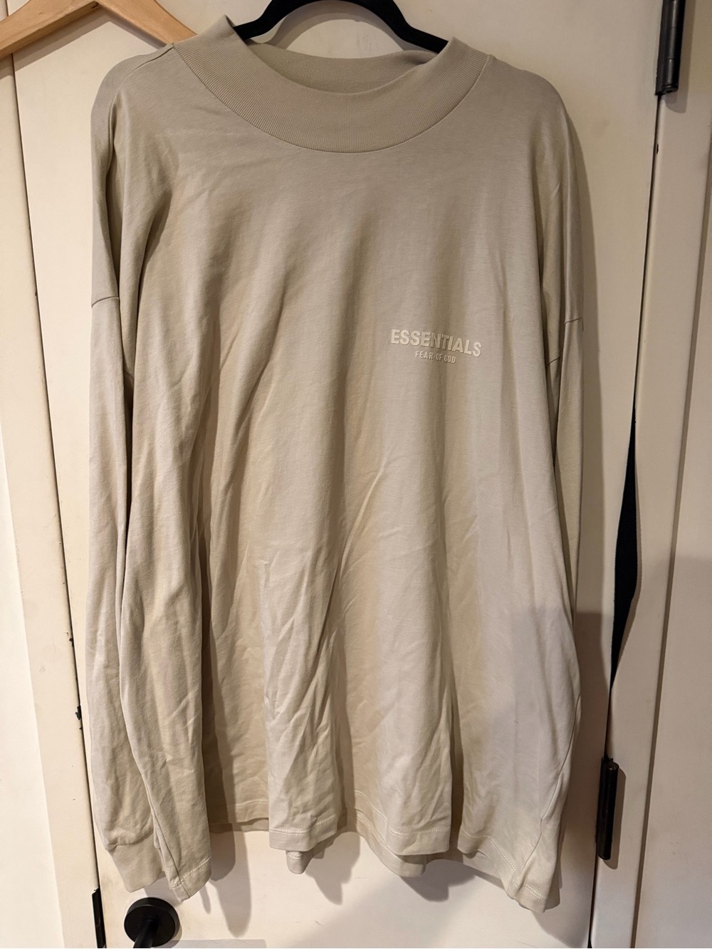Essentials Men's Long Sleeve Tee in Light Beige